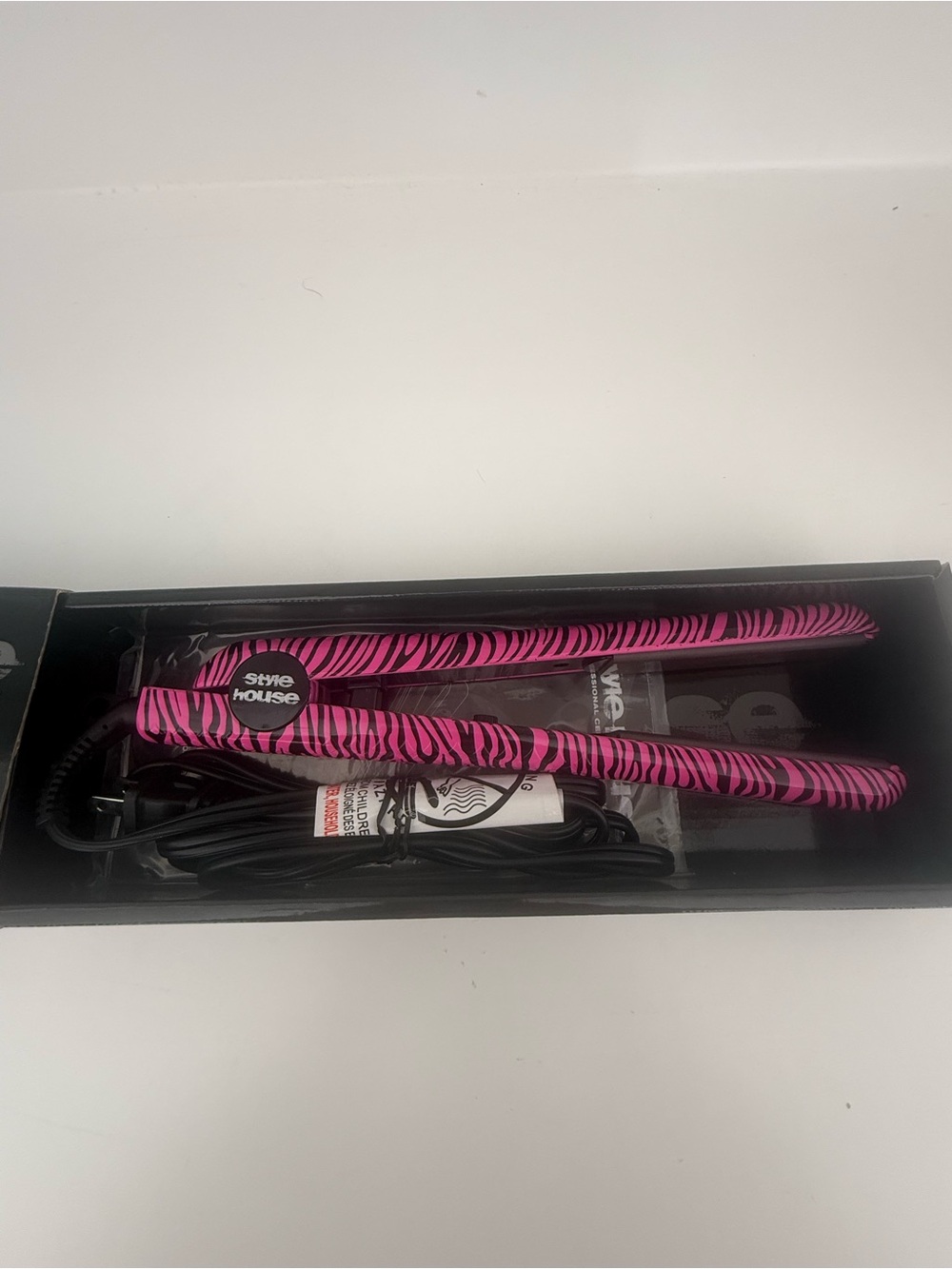 Style House Pink Zebra Hair Straightener 1.25